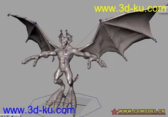 3D打印模型带翅膀的怪物有简单绑定的图片