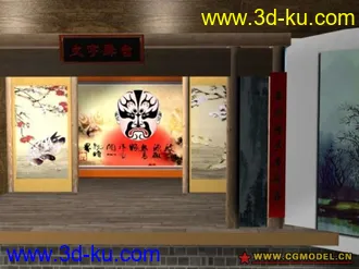 3D打印模型古代戏台的图片