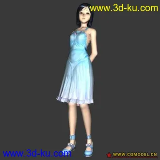 美女模型带动画材质贴图的图片