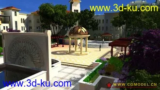 3D打印模型自己做的一个小亭子（带贴图）的图片