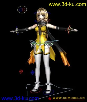 带材质绑定的美女模型的图片