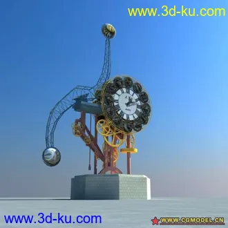 3D打印模型天津火车站的世纪钟的图片