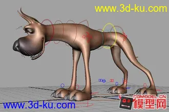 3D打印模型可爱大丹狗1只,绑定,材质的图片