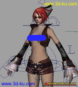 3D打印模型Maya-美女：绑定完成有贴图.的图片