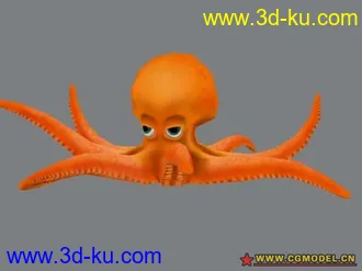 3D打印模型带骨骼动画的卡通章鱼的图片