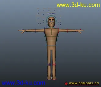 3D打印模型绑定好的练习用的小人的图片