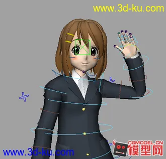 3D打印模型K_on轻音少女 平沢唯 附绑定的图片