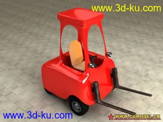 3D打印模型新手做的卡通叉车的图片