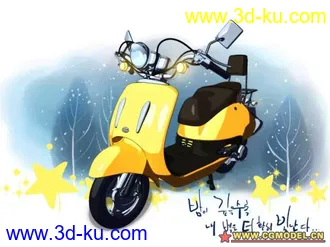 3D打印模型maya文件摩托车 带材质的图片