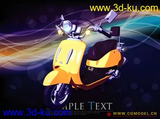 3D打印模型maya文件摩托车 带材质的图片