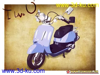 3D打印模型maya文件摩托车 带材质的图片