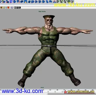 3D打印模型街霸4 軍人 (标准姿势)的图片