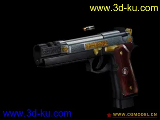 3D打印模型辐射3高清MOD武器导出.之3款华丽M92手枪的图片