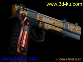 3D打印模型辐射3高清MOD武器导出.之3款华丽M92手枪的图片