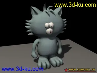 3D打印模型自己刚学做的卡通小猫，多指教的图片