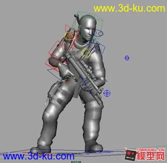3D打印模型收藏的一个特种兵（有绑定）的图片