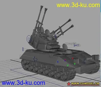 3D打印模型一个有设置的坦克，驱动关键帧做的的图片