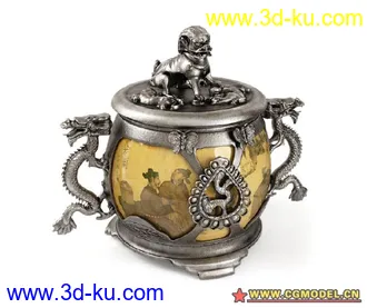 东方工艺品器皿3D模型的图片