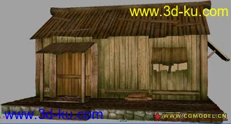 3D打印模型荒废的木屋的图片