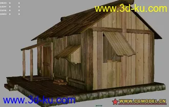 3D打印模型荒废的木屋的图片