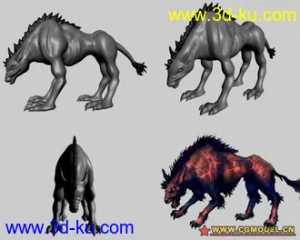 3D打印模型一只精细豺狼的图片
