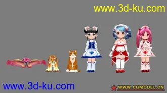 3D打印模型美女与宠物的图片