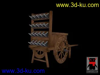 3D打印模型古代木头战车的图片