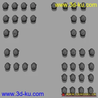 3D打印模型卡通人物 4 0 个表情參考  -- 胖妞版的图片