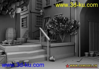 3D打印模型小镇景色的图片