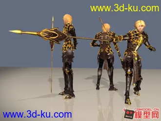 3D打印模型经典罕见DragonKnigh（龙骑士+骨架绑定）可自行导入动作使用。的图片