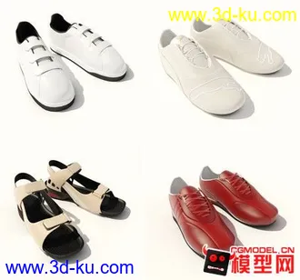 3D打印模型鞋子四双的图片