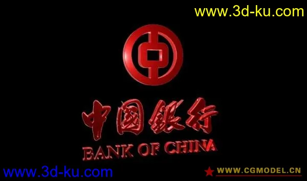中国银行LOGO专用玻璃质感模型的图片1