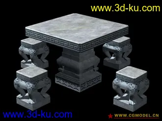 3D打印模型石桌凳的图片