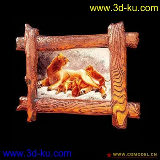 3D打印模型木头艺术画框的图片