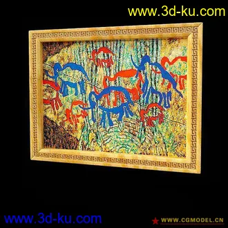 3D打印模型中式装饰画框的图片