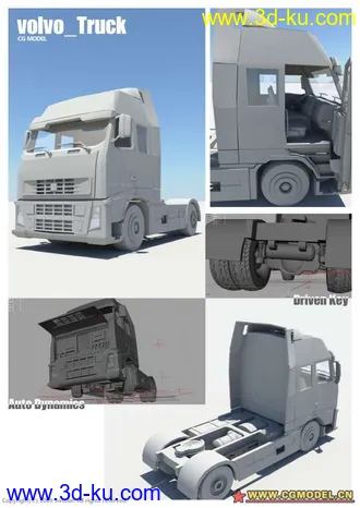 『原创第一弹』以前做的一个maya卡车模型Volvo_Truck的图片
