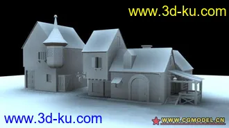 发一组适合新手练习材质灯光的卡通场景模型的图片