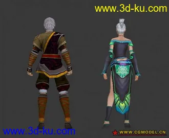 龙OL的男女角色模型的图片