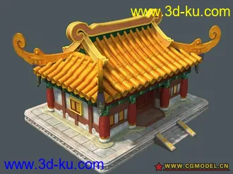 3D打印模型2D游戏中的卡通高模房子的图片