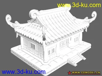 3D打印模型2D游戏中的卡通高模房子的图片