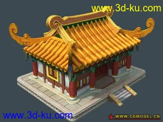 3D打印模型2D游戏中的卡通高模房子的图片