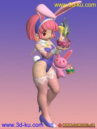 3D打印模型四个卡通女孩的图片