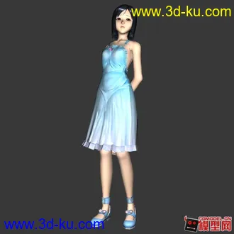 3D打印模型可爱美女 带骨骼绑定+贴图的图片
