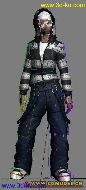 3D打印模型街头篮球里四个人物 有绑定的图片