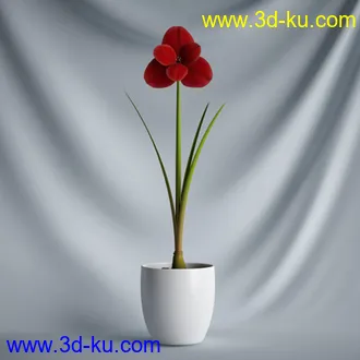 盆景模型,盆栽模型,鲜花模型,花瓶模型,玫瑰,仙人掌,百合等模型20个的图片