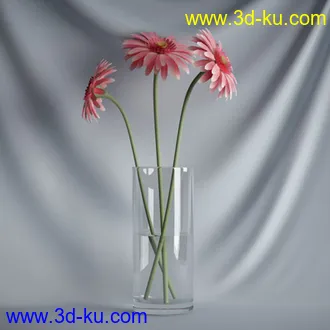 盆景模型,盆栽模型,鲜花模型,花瓶模型,玫瑰,仙人掌,百合等模型20个的图片