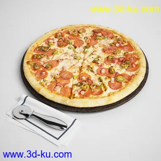 食物模型合集,肉类,蔬菜,面包,点心,果汁,碗碟,餐具,烧鸡,披萨,水果,蛋糕,饼干,米饭等20个模型的图片