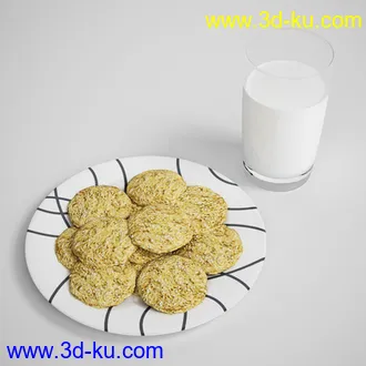 食物模型合集,肉类,蔬菜,面包,点心,果汁,碗碟,餐具,烧鸡,披萨,水果,蛋糕,饼干,米饭等20个模型的图片