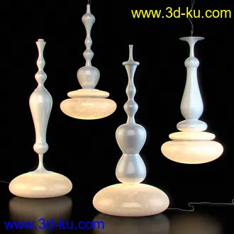 灯模型合集,艺术灯,创意灯,竹灯,台灯,吊灯,立地灯等20个模型的图片