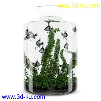 玻璃容器,鱼缸,玻璃槽,金鱼缸,盛具,玻璃瓶等模型15个的图片